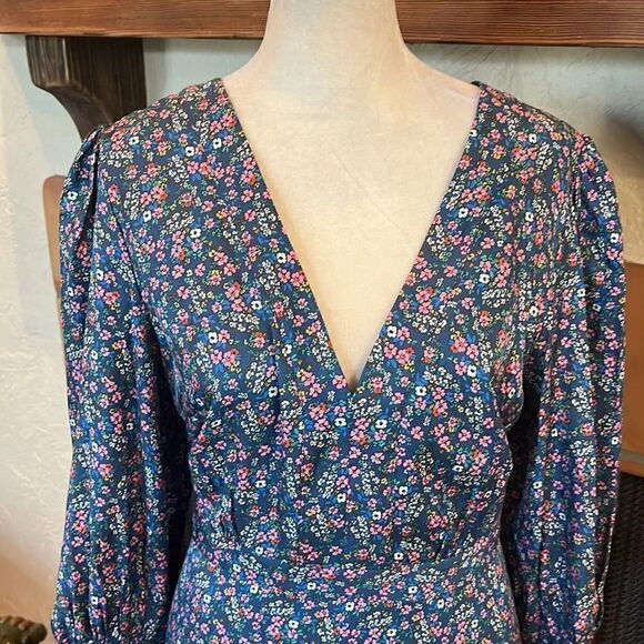 Boden Iris Midi Dress Galaxy Blue, Pretty Floral, 10L! - Picture 2 of 12